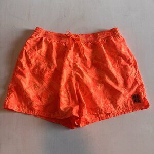 Nike Men’s XXL Swim Shorts Solid Icon 5” Inseam Bright Orange Floral Drawstring